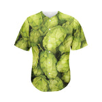 Fresh Hop Cone Print Men's Baseball Jersey