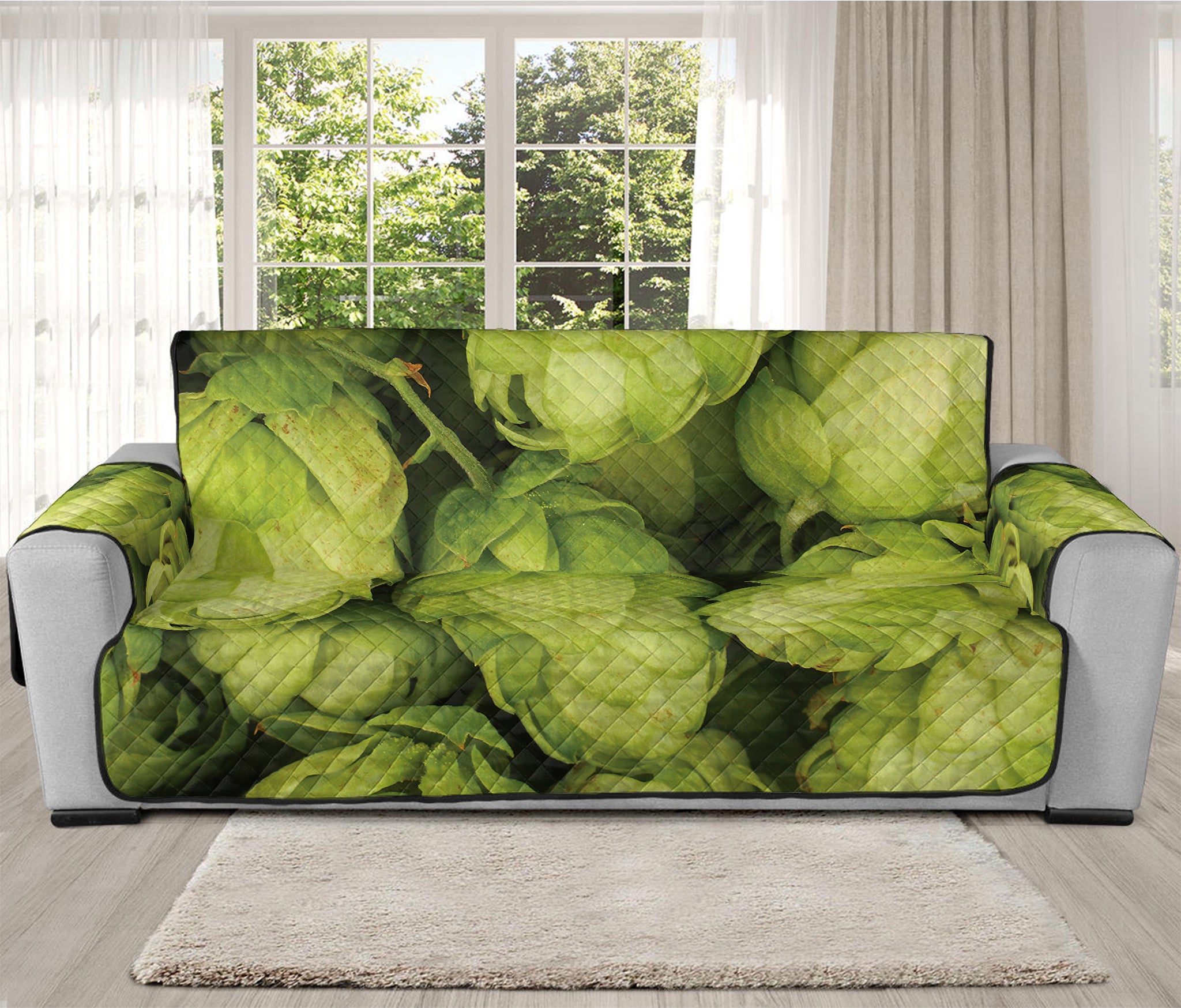 Fresh Hop Cone Print Oversized Sofa Protector