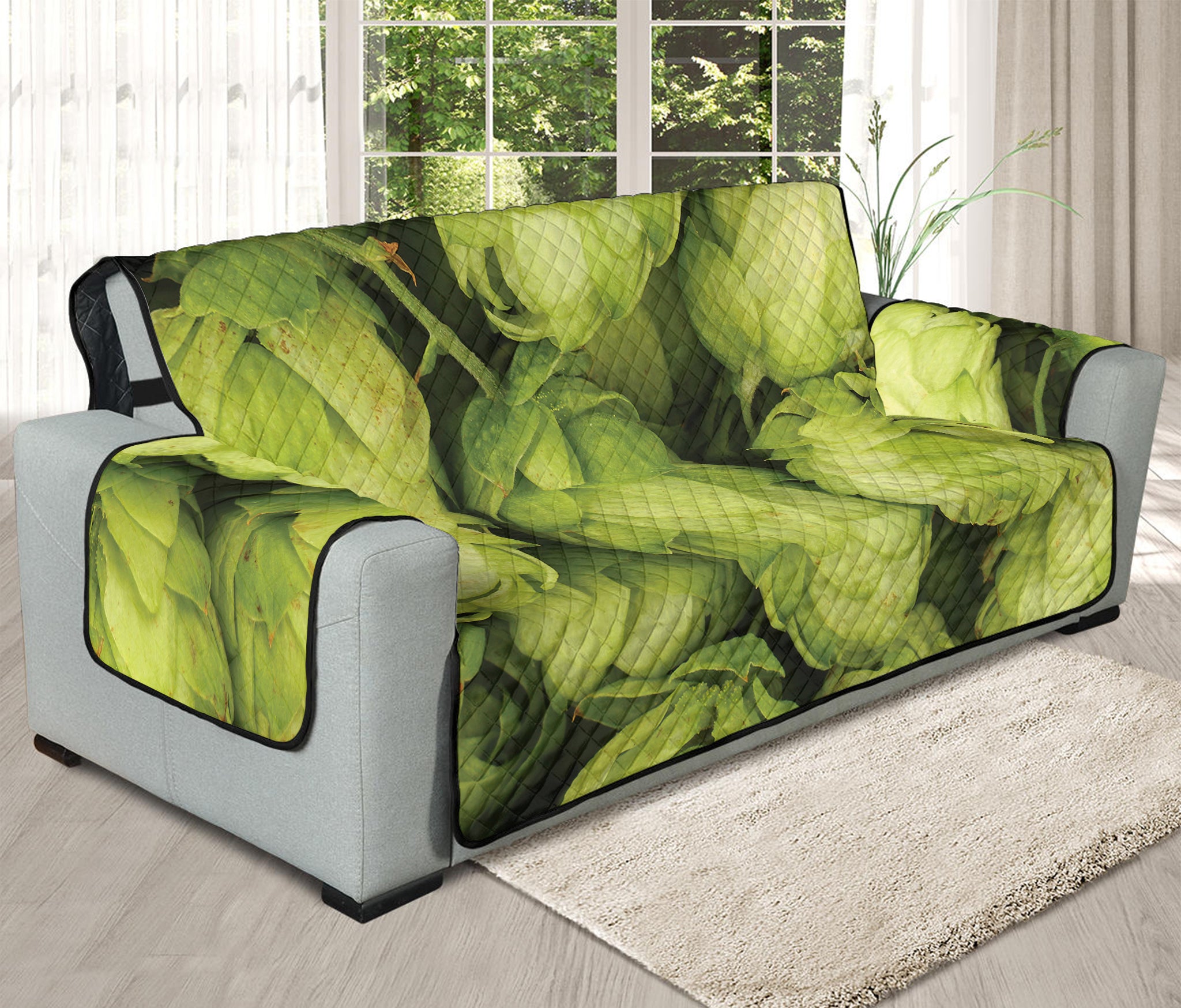 Fresh Hop Cone Print Oversized Sofa Protector