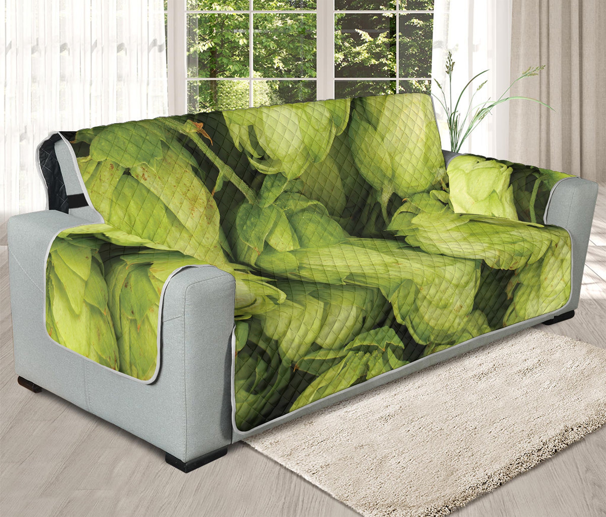 Fresh Hop Cone Print Oversized Sofa Protector