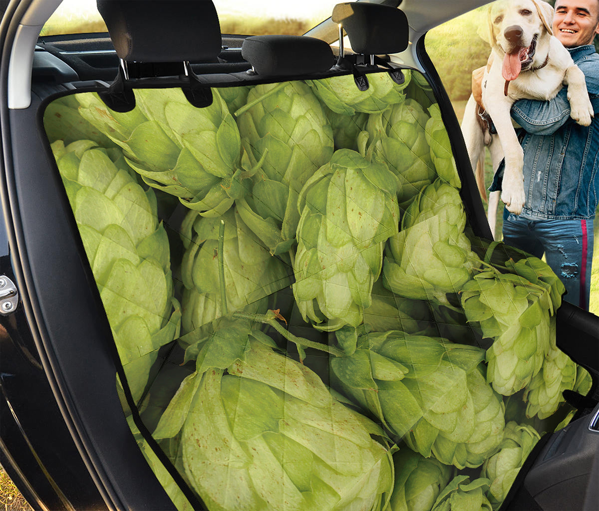 Fresh Hop Cone Print Pet Car Back Seat Cover