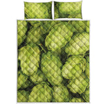 Fresh Hop Cone Print Quilt Bed Set