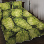 Fresh Hop Cone Print Quilt Bed Set