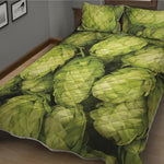 Fresh Hop Cone Print Quilt Bed Set