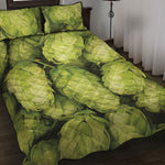 Fresh Hop Cone Print Quilt Bed Set