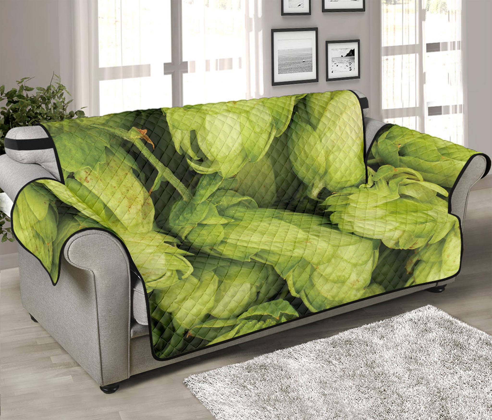 Fresh Hop Cone Print Sofa Protector