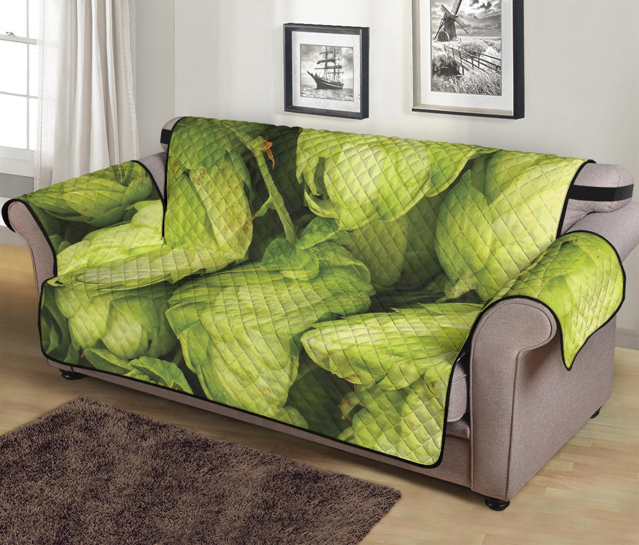 Fresh Hop Cone Print Sofa Protector