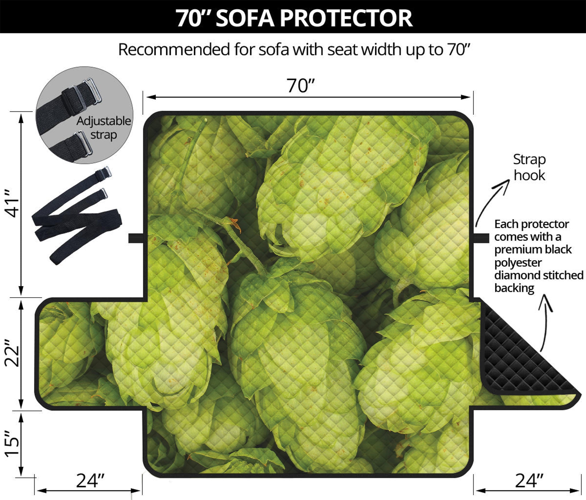 Fresh Hop Cone Print Sofa Protector