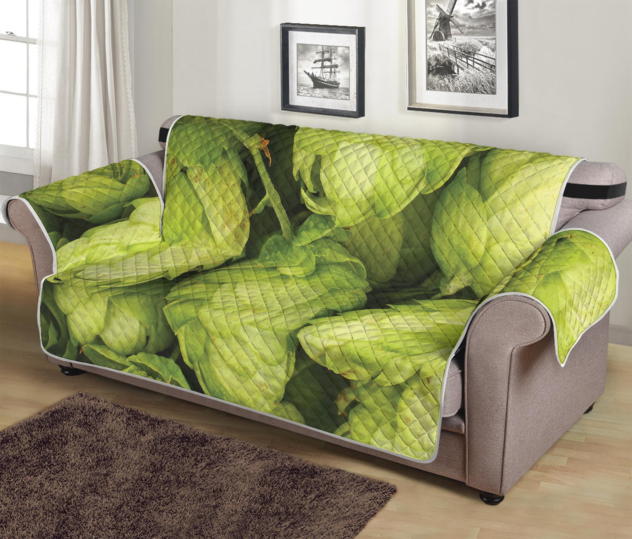 Fresh Hop Cone Print Sofa Protector