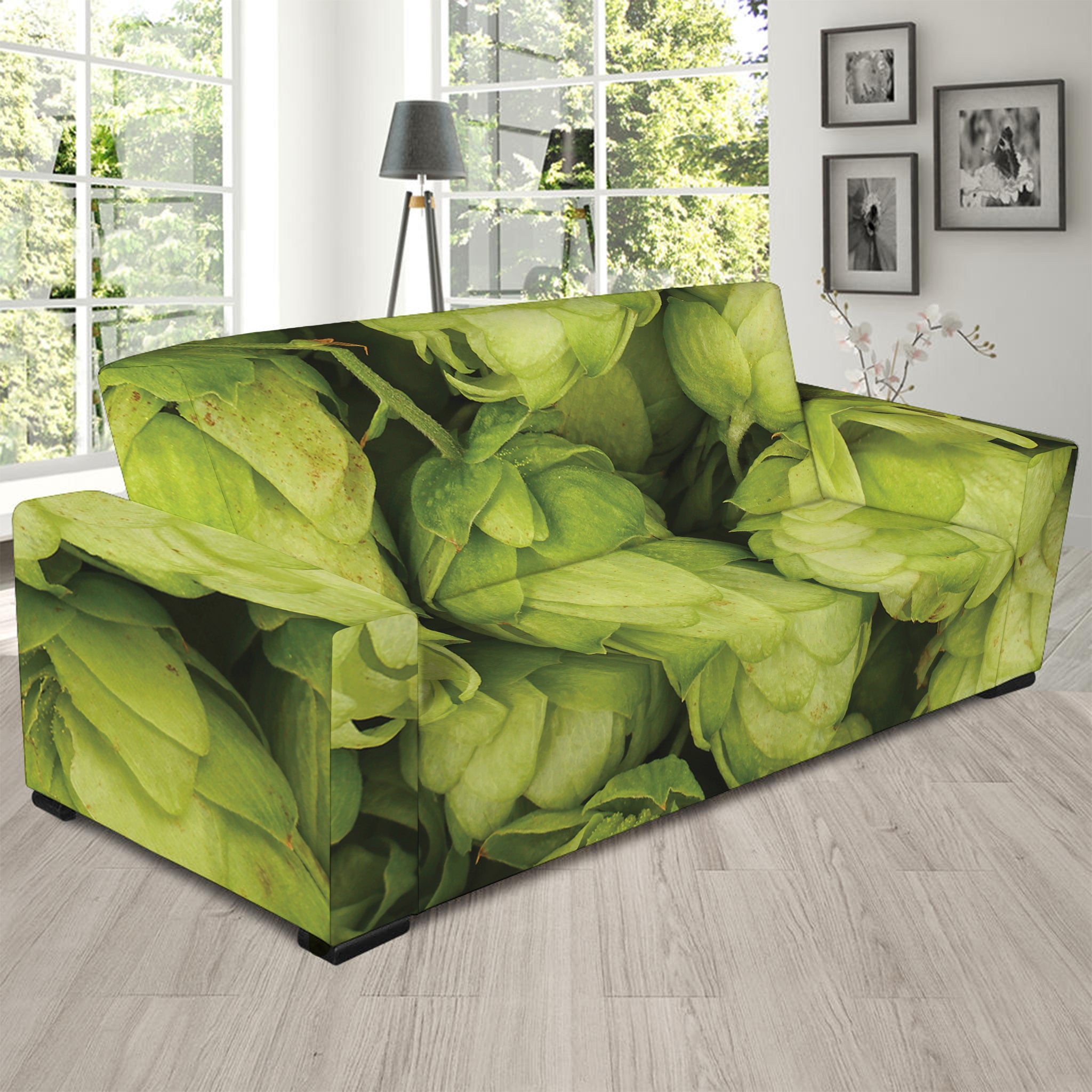 Fresh Hop Cone Print Sofa Slipcover