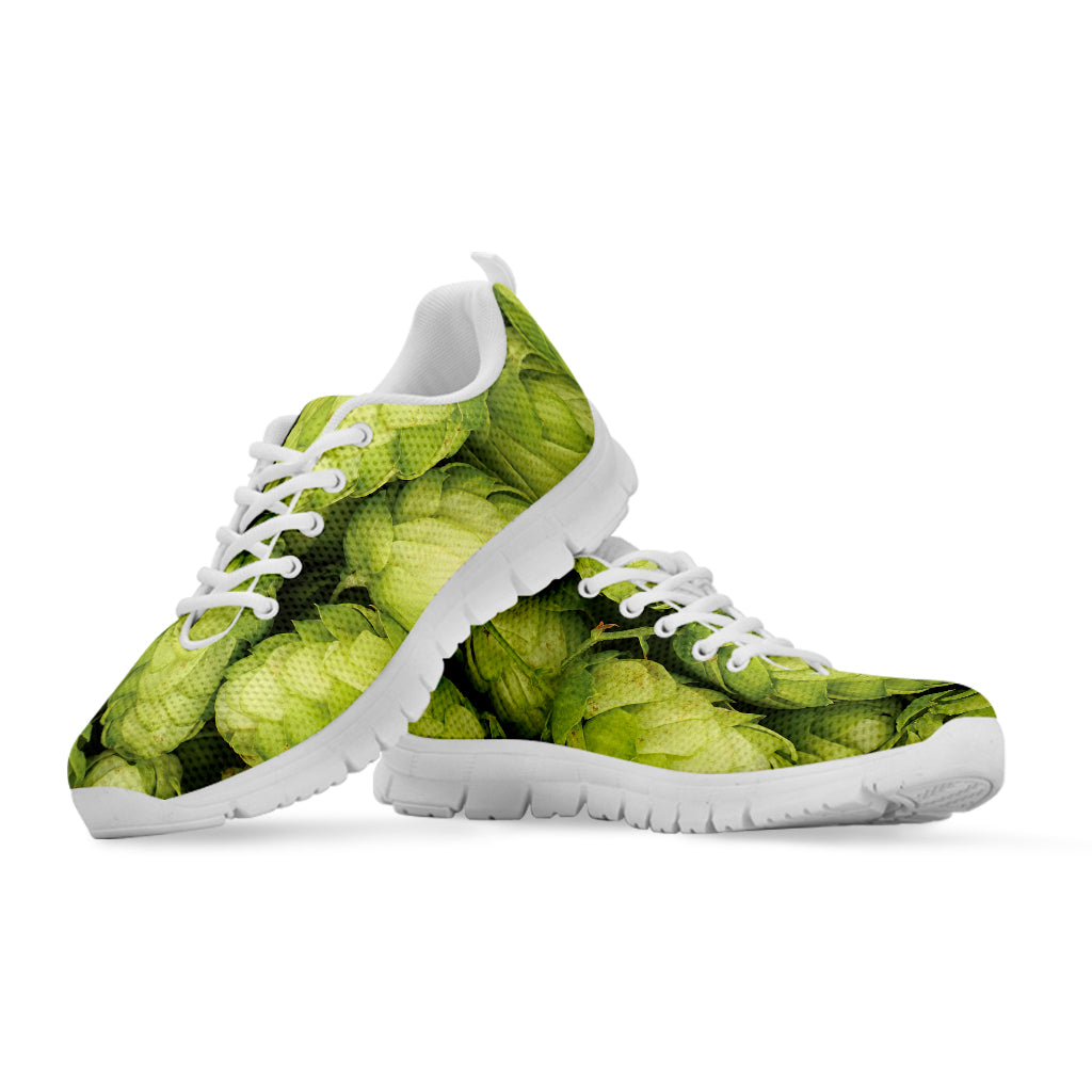 Fresh Hop Cone Print White Sneakers