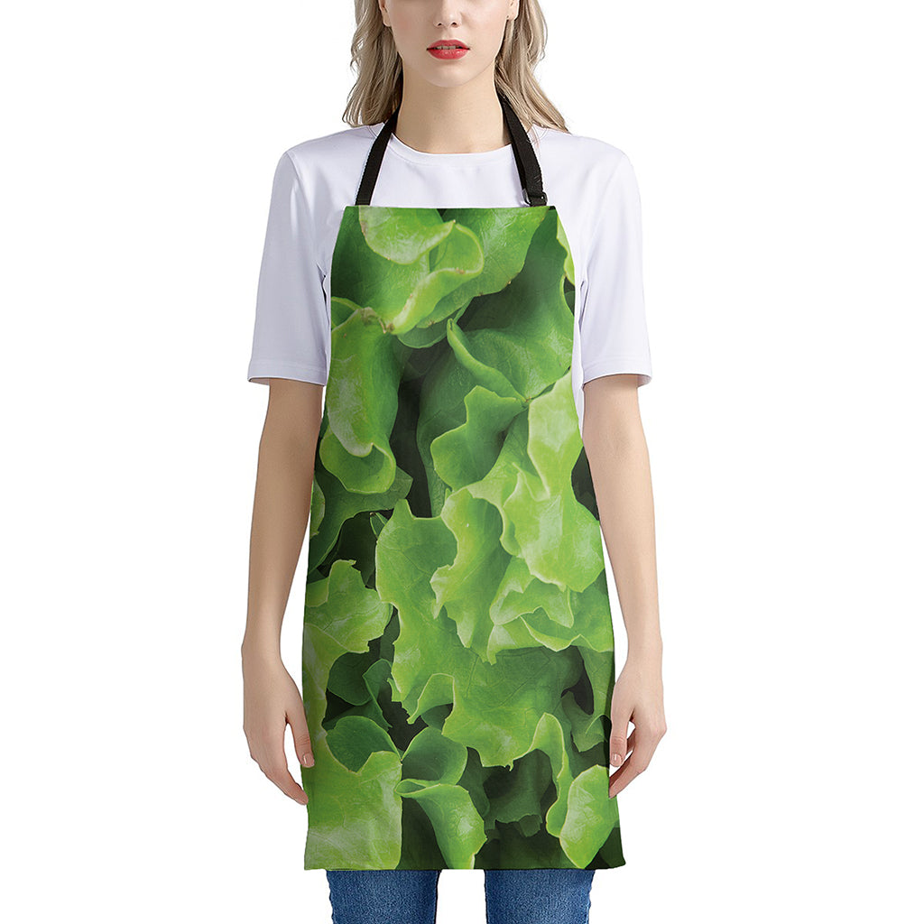 Fresh Lettuce Leaves Print Apron
