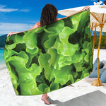 Fresh Lettuce Leaves Print Beach Sarong Wrap
