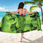 Fresh Lettuce Leaves Print Beach Sarong Wrap