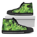 Fresh Lettuce Leaves Print Black High Top Sneakers