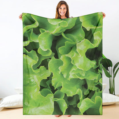 Fresh Lettuce Leaves Print Blanket