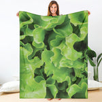 Fresh Lettuce Leaves Print Blanket