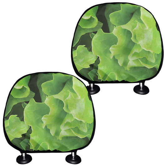 Fresh Lettuce Leaves Print Car Headrest Covers