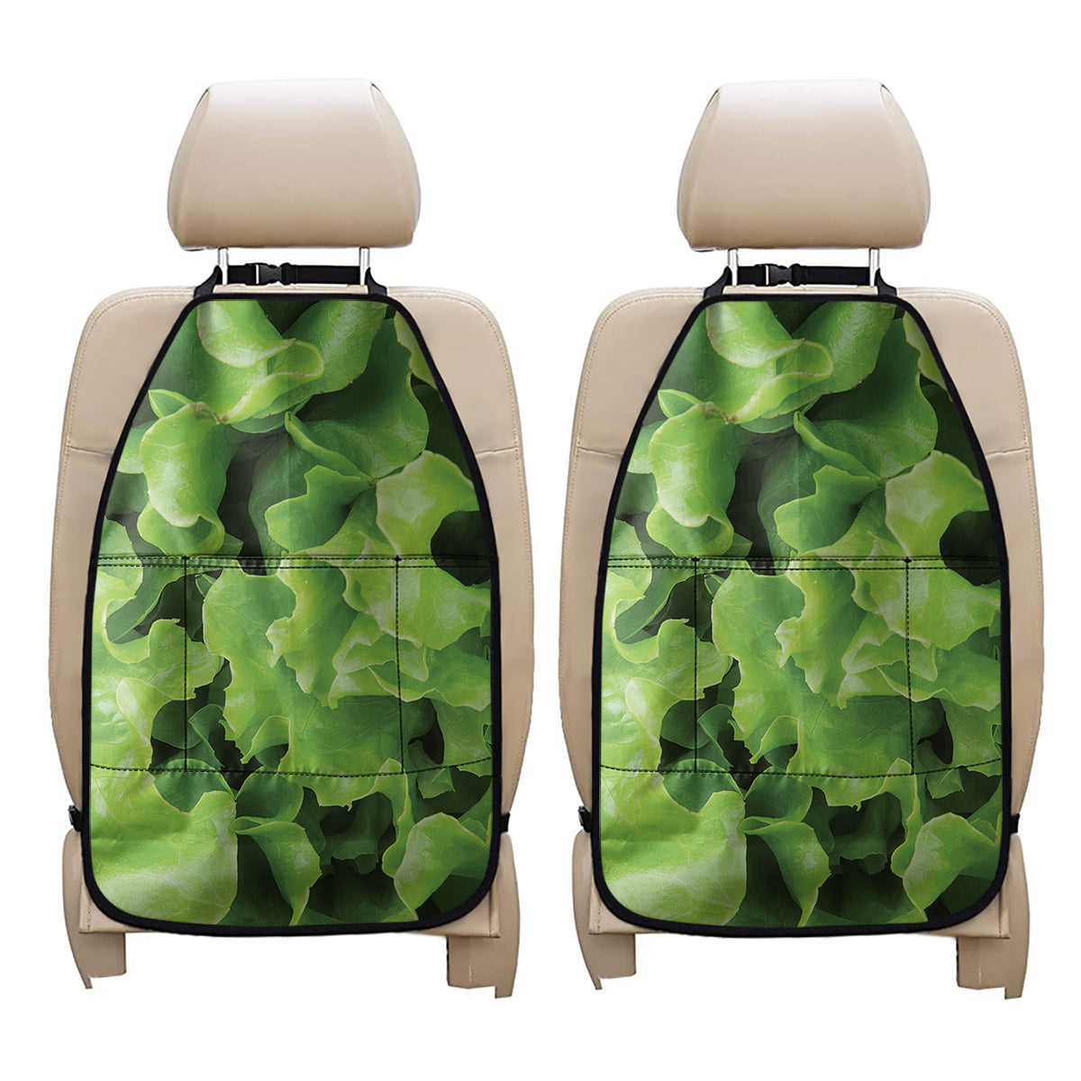 Fresh Lettuce Leaves Print Car Seat Organizers