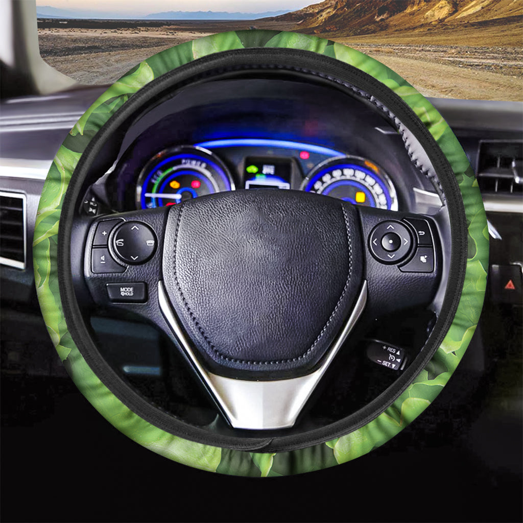 Fresh Lettuce Leaves Print Car Steering Wheel Cover