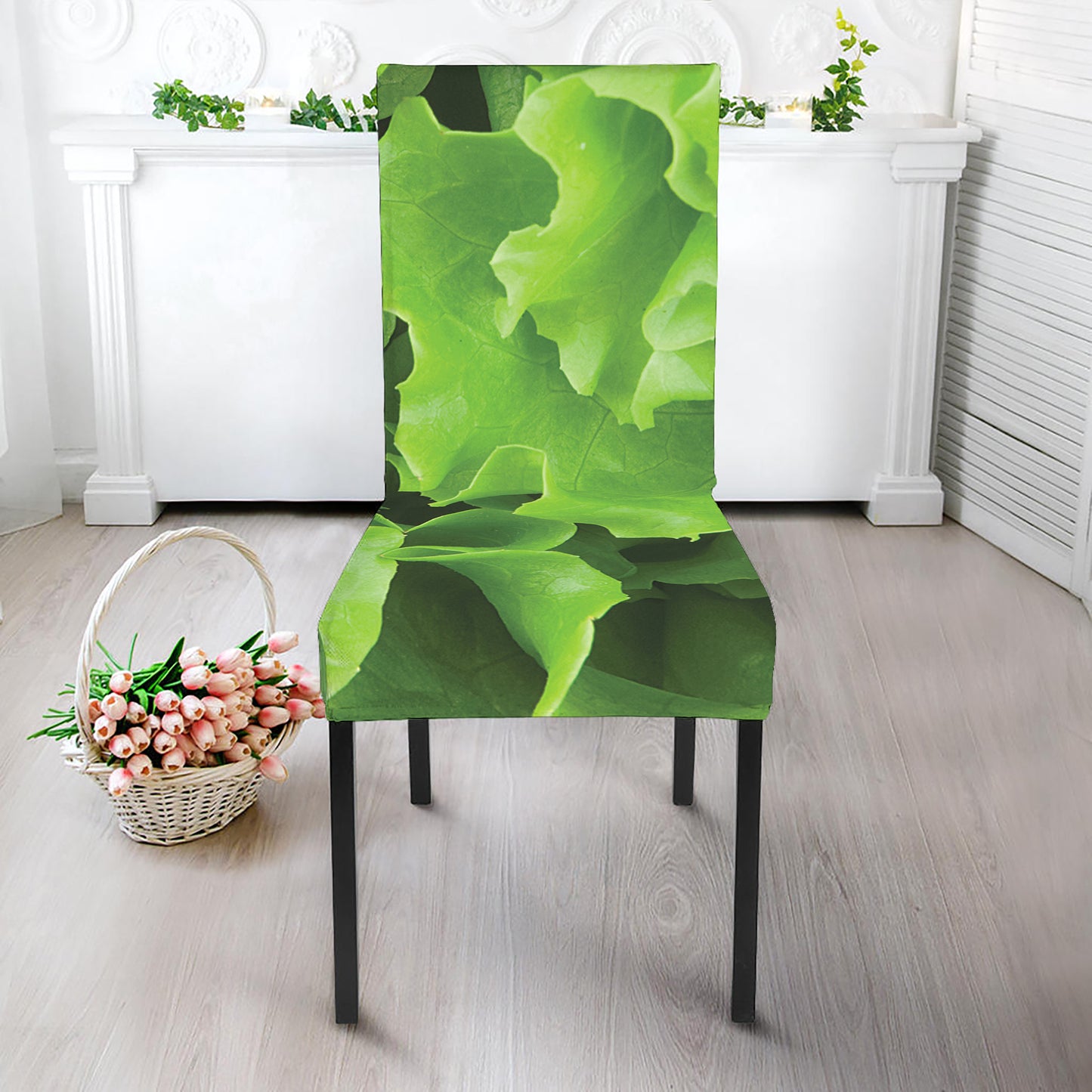 Fresh Lettuce Leaves Print Dining Chair Slipcover