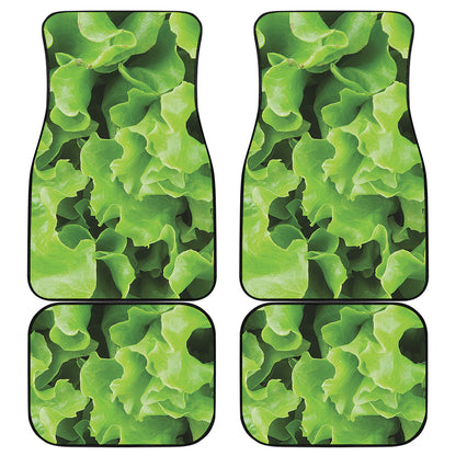 Fresh Lettuce Leaves Print Front and Back Car Floor Mats