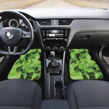 Fresh Lettuce Leaves Print Front and Back Car Floor Mats