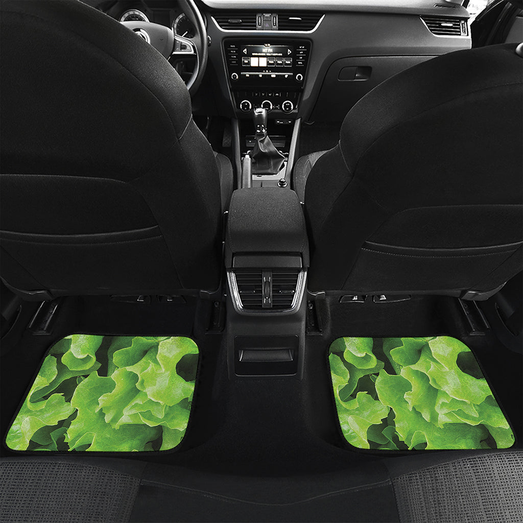 Fresh Lettuce Leaves Print Front and Back Car Floor Mats