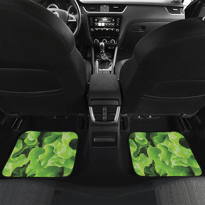 Fresh Lettuce Leaves Print Front and Back Car Floor Mats