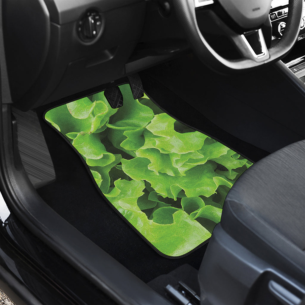 Fresh Lettuce Leaves Print Front and Back Car Floor Mats