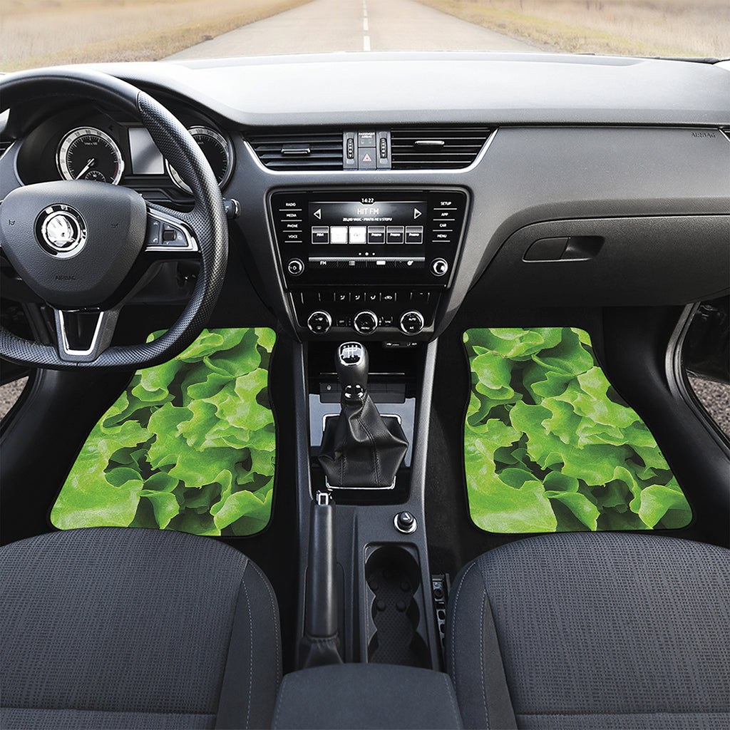 Fresh Lettuce Leaves Print Front Car Floor Mats