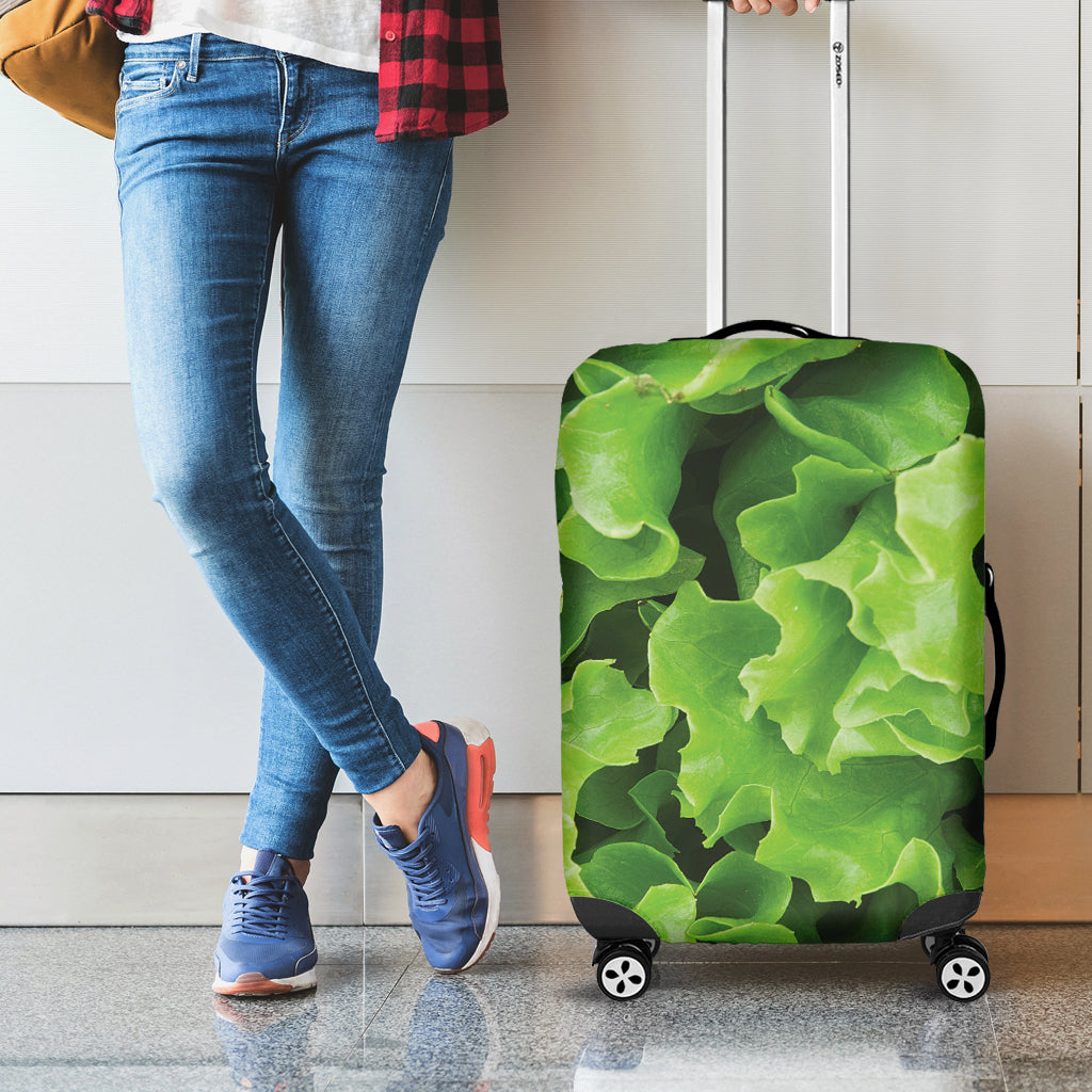Fresh Lettuce Leaves Print Luggage Cover