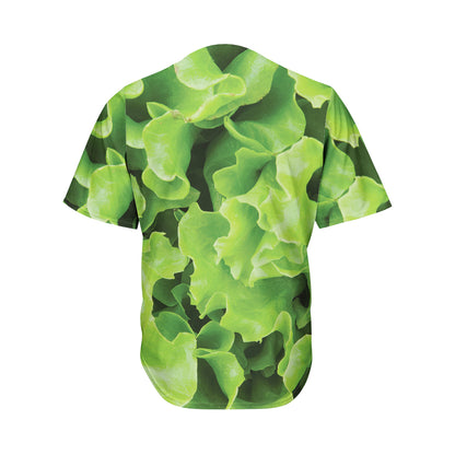 Fresh Lettuce Leaves Print Men's Baseball Jersey