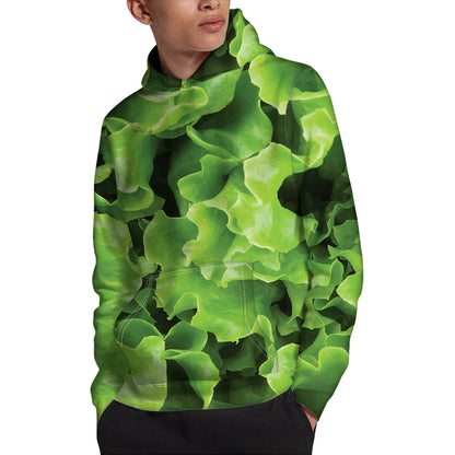 Fresh Lettuce Leaves Print Pullover Hoodie