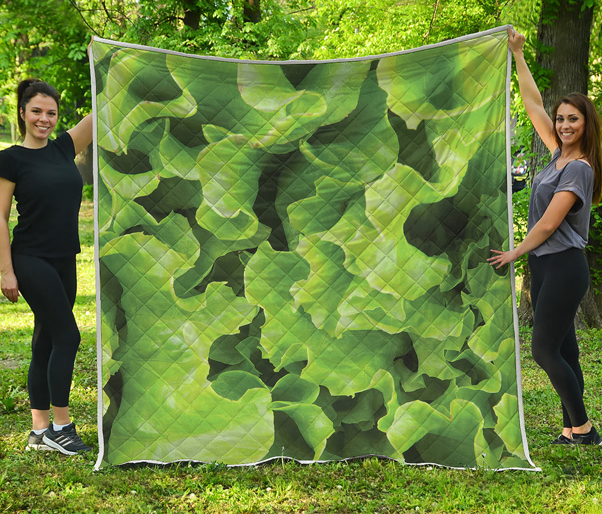 Fresh Lettuce Leaves Print Quilt