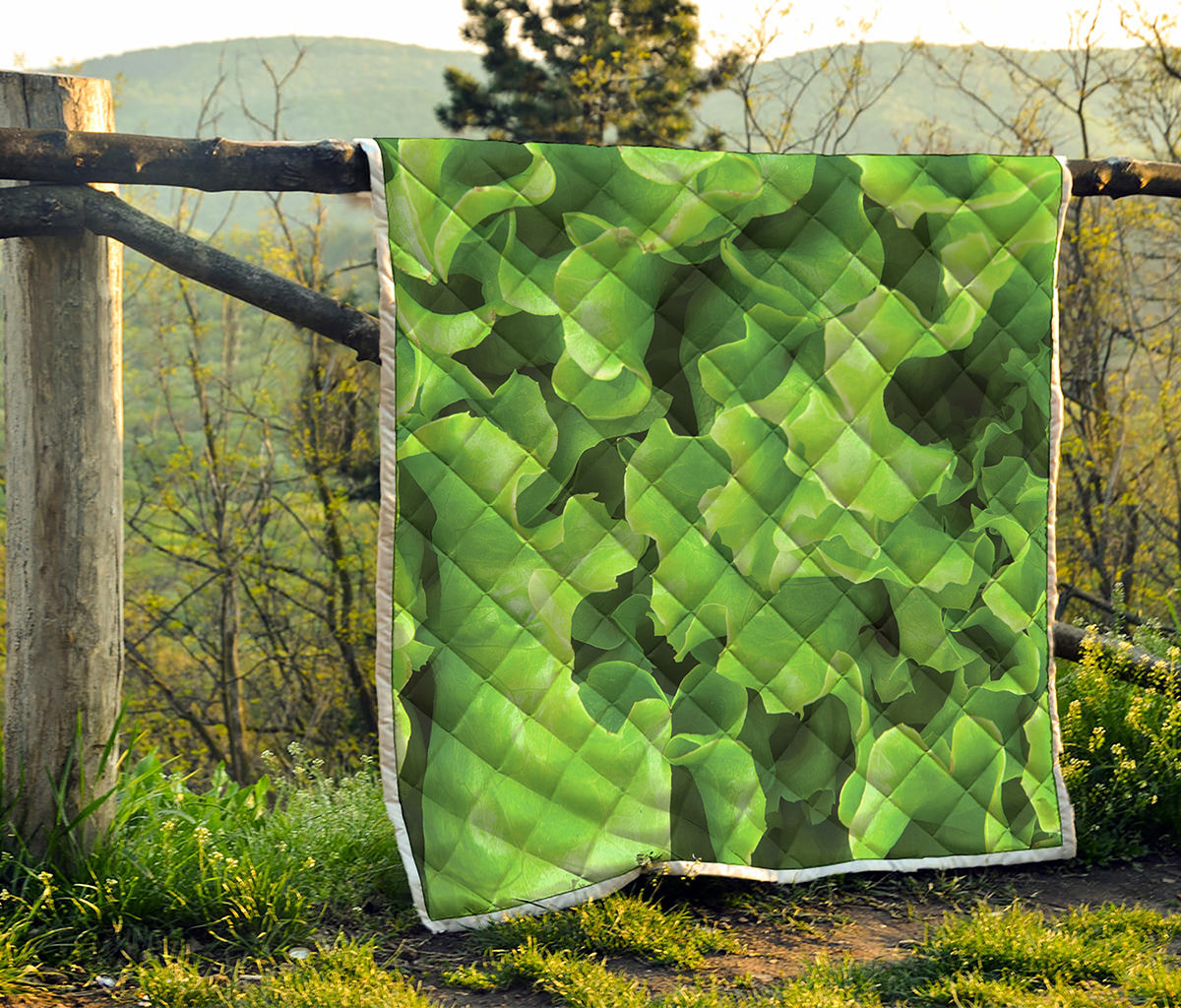 Fresh Lettuce Leaves Print Quilt