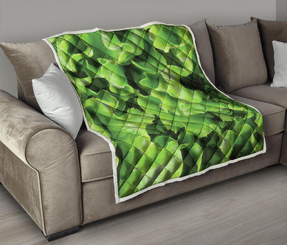 Fresh Lettuce Leaves Print Quilt