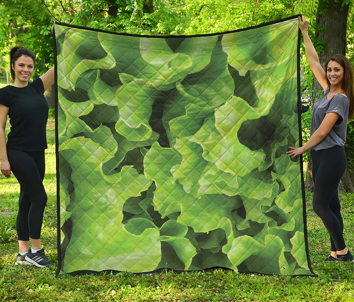 Fresh Lettuce Leaves Print Quilt