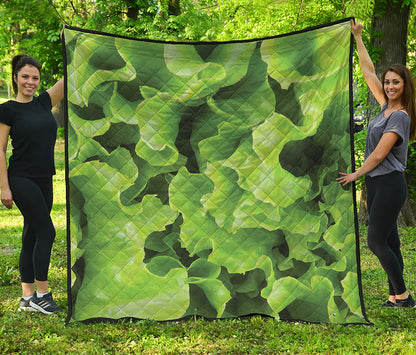 Fresh Lettuce Leaves Print Quilt