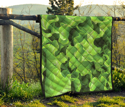 Fresh Lettuce Leaves Print Quilt