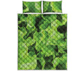 Fresh Lettuce Leaves Print Quilt Bed Set
