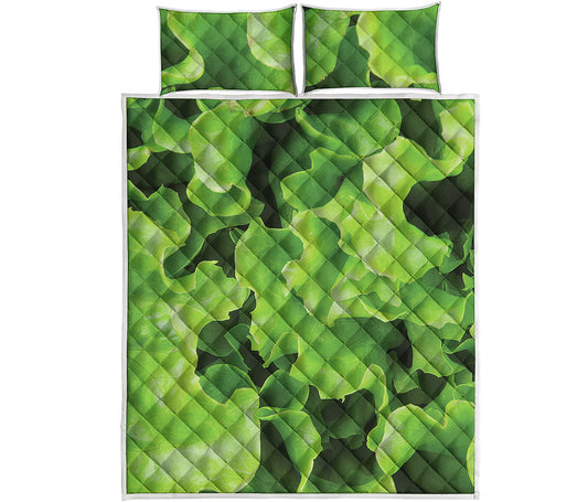 Fresh Lettuce Leaves Print Quilt Bed Set