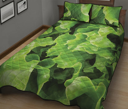 Fresh Lettuce Leaves Print Quilt Bed Set