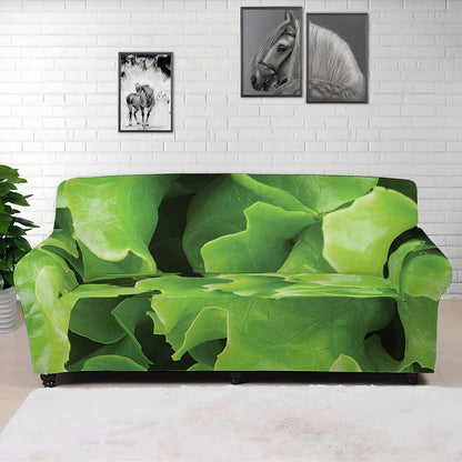Fresh Lettuce Leaves Print Sofa Cover