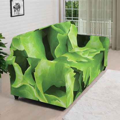 Fresh Lettuce Leaves Print Sofa Cover