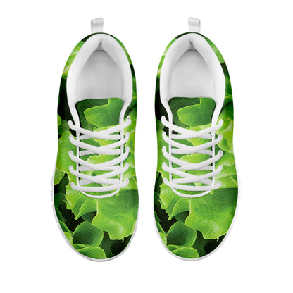 Fresh Lettuce Leaves Print White Sneakers