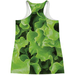 Fresh Lettuce Leaves Print Women's Racerback Tank Top