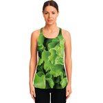 Fresh Lettuce Leaves Print Women's Racerback Tank Top