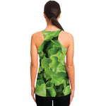 Fresh Lettuce Leaves Print Women's Racerback Tank Top