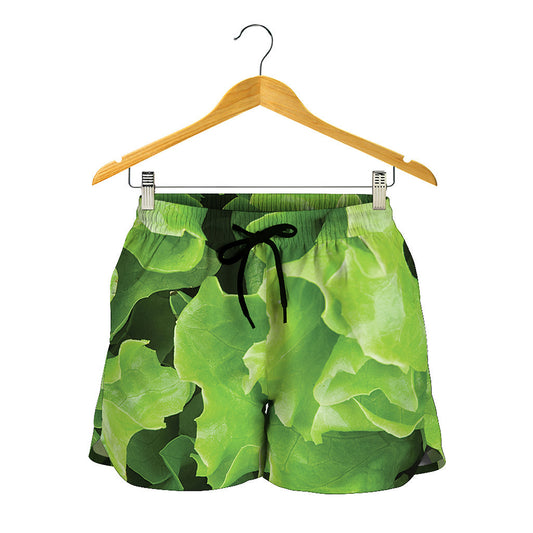 Fresh Lettuce Leaves Print Women's Shorts